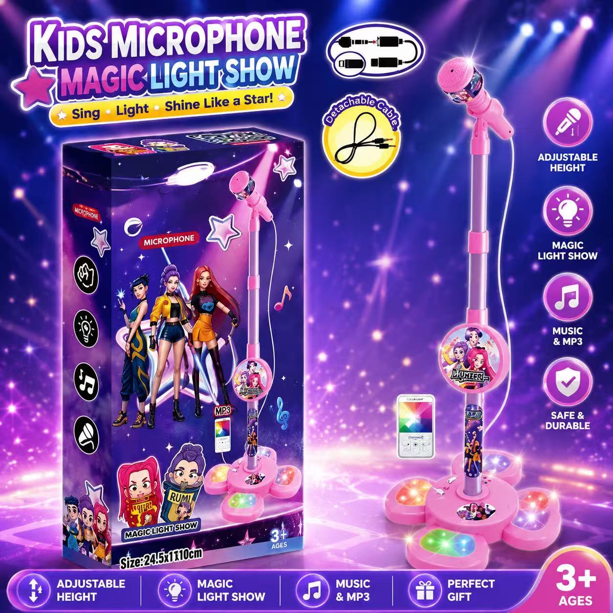 Shure Mic Sm58 - Mikrofon Karaoke dengan Stand, Mesin Musik